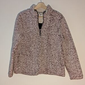 Time and Tru Teddy Jacket - Cream and Brown